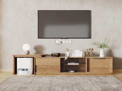 现代电视柜3D模型下载